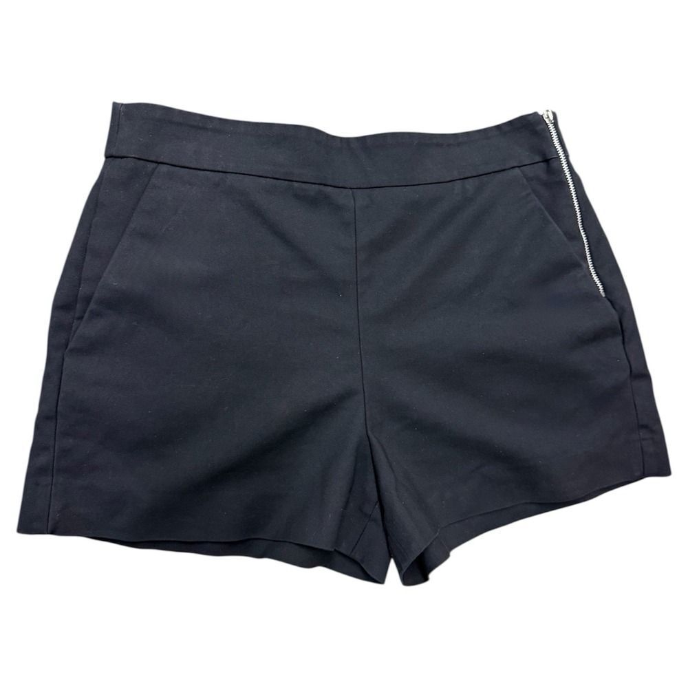 Zara Black Womens Shorts. Side Zipper. Sz L - Picture 1 of 12